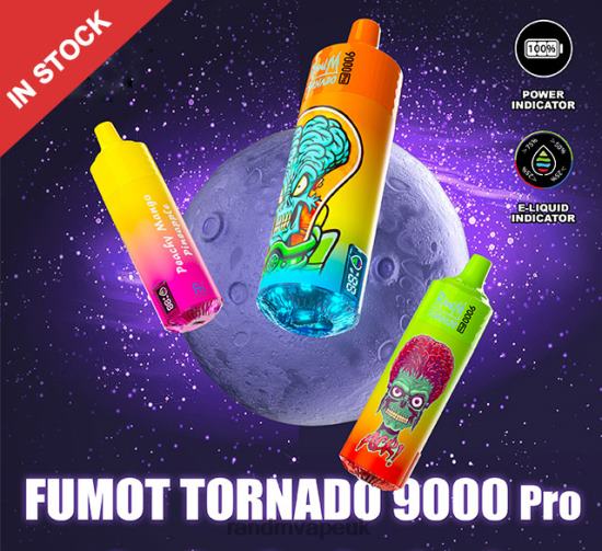 Fumot RandM Tornado 9000 Pro Vape Device With Battery And Ejuice Display Version 2 Vimto 642PN216 R and M UK