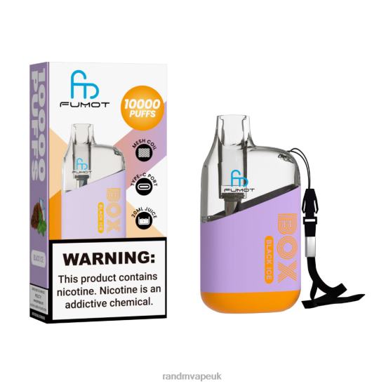 Fumot Original RandM Tornado Box 10000 Airflow Control Vape Device 1Pc Black Ice 642PN99 R and M Sales