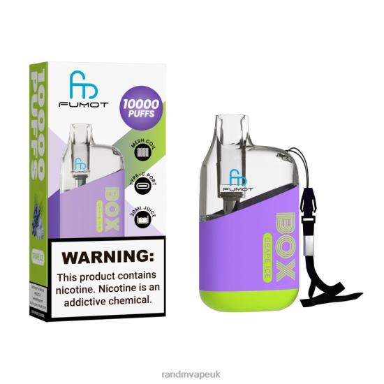 Fumot Original RandM Tornado Box 10000 Airflow Control Vape Device 1Pc Grape Ice 642PN89 R and M Sales