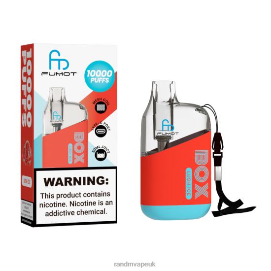 Fumot Original RandM Tornado Box 10000 Airflow Control Vape Device 1Pc Lush Ice 642PN86 R and M UK